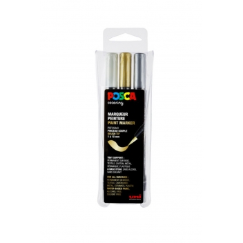 PCF350/3A GSW - 3296280033525 - Posca - Marqueurs Posca PCF350 Pointe pinceau 3 pièces