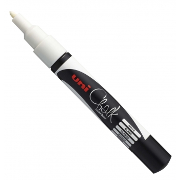 PWE3MS BL - 4902778175422 - Uni - Marqueur chalk (craie) Pointe fine Blanc