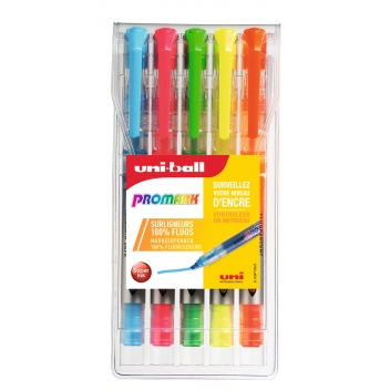 USP105/5 - 3296280004587 - Promark Eye - Surligneurs pointe biseautée 5 pièces