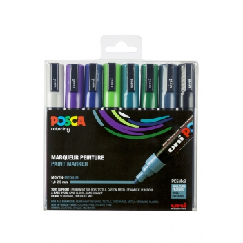 PC5M/8A ASS14 - 3296280033440 - Posca - Marqueurs Posca PC5M Pointe conique moyenne Wine 8 pièces