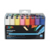 Marqueur Posca PC8K Pointe large biseautée Basic 16 pièces