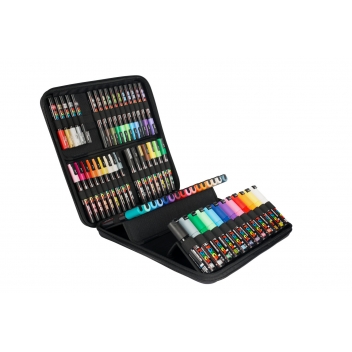 M POSCA/60 001 - 3296280038810 - Posca - Mallette Posca noire 60 marqueurs assortis - 2