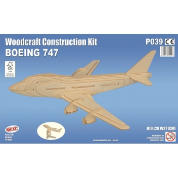 P039 - 5060027570547 - Quay - Maquette en bois Avion Boeing 747 - 2