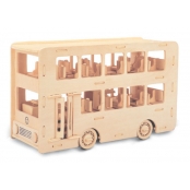 Maquette en bois Bus anglais à 2 étages