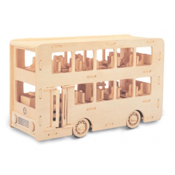 P093 - 5060027570844 - Quay - Maquette en bois Bus anglais à 2 étages