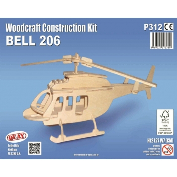 P312 - 5060027573319 - Quay - Maquette en bois Hélicoptère (Bell 206) - 2