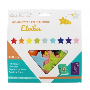 L218968 - 3701385301740 - Sodertex - Motif adhésif feutrine Étoile 150 pièces - 2