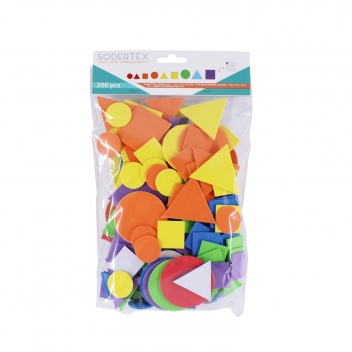 L815000 - 3701385301788 - Sodertex - Sticker en mousse Formes géométriques 200 pièces - 2