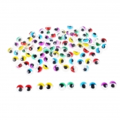 Yeux mobiles adhésifs avec cils couleurs Ø10 mm 100 pièces