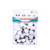 Yeux adhésifs Noirs Ø7 à 15 mm 100 pièces
