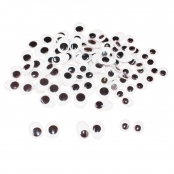 Yeux adhésifs ovales Noirs Ø10 à 15 mm 100 pièces