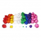 Pompons métalliques Couleurs & tailles assorties 200 pièces