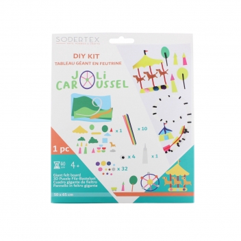 L602902 - 3701385302648 - Sodertex - Kit tableau en feutrine Joli carrousel - 2