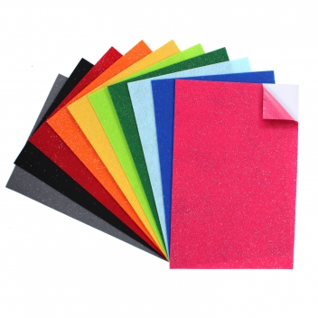 L187964 - 3701385300408 - Sodertex - Feutrine pailletée adhésive 20 x 29 cm Assort. 10 coupons - 5