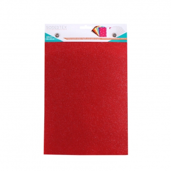 L187964 - 3701385300408 - Sodertex - Feutrine pailletée adhésive 20 x 29 cm Assort. 10 coupons