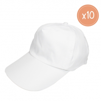 L525010 - 3701385302099 - Sodertex - Casquette coton blanc taille ajustable 10 pièces - 3