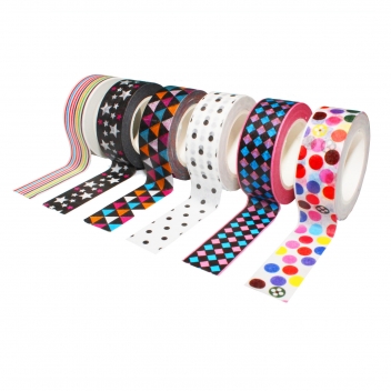 L914000 - 3701385301597 - Sodertex - Masking tape 1,5 cm 6 rubans Géométrica - 3