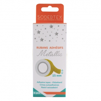 L911000 - 3701385301573 - Sodertex - Masking tape pailleté 1,5 cm 6 rubans Glitter déco