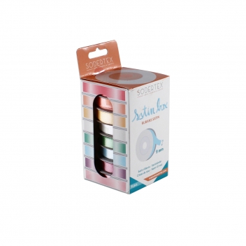 L733008 - 3701385301689 - Sodertex - Ruban satin 9 mm Assortiment 8 couleurs 10 m
