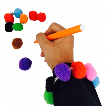 L792919 - 3701385300866 - Sodertex - Perles pompons à trous Couleurs & tailles assorties x 100 - 2