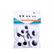 Yeux mobiles MAXI adhésifs Noirs 18 pièces