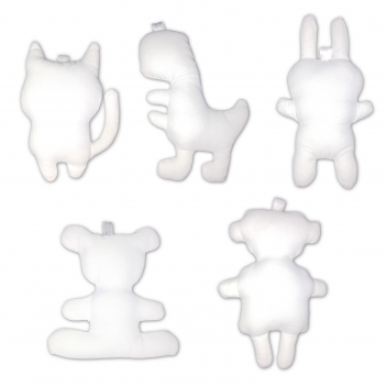 L523010 - 3900005230105 - Sodertex - Personnages en tissu à colorier 5 animaux différents X 2 - 7