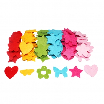 L289970 - 3701385301672 - Sodertex - Forme feutrine pour guirlande Fleur papillon coeur étoile - 3