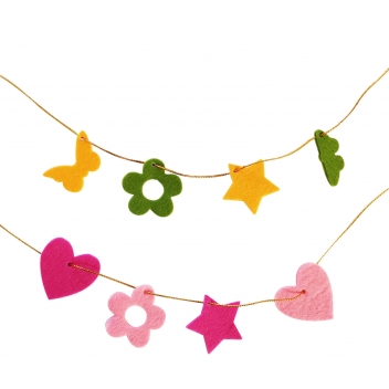 L289970 - 3701385301672 - Sodertex - Forme feutrine pour guirlande Fleur papillon coeur étoile