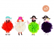 Kit DIY Créer des personnages en pompon 12 pièces