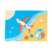 Kit DIY Tissu au numéro Aventure Plage 18x13 cm