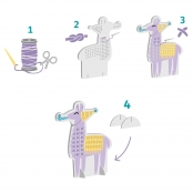 Kit enfant Party Animals : J\'apprends à utiliser une aiguille