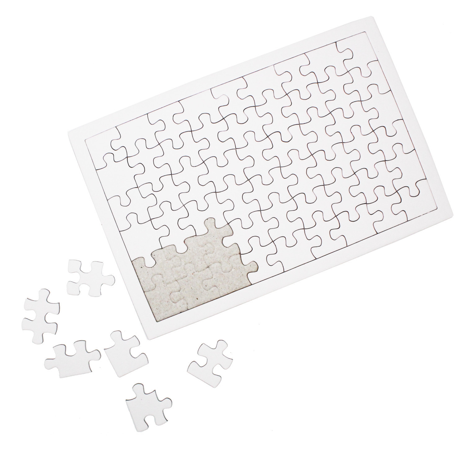Puzzle rectangulaire 12 pièces blanc à décorer.