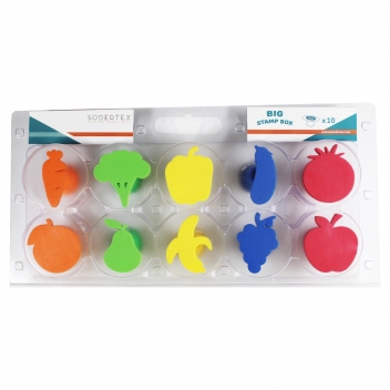 L740003 - 3701385301962 - Sodertex - Gros tampon pour enfant Mon potager 10 pièces