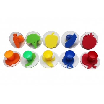 L740003 - 3701385301962 - Sodertex - Gros tampon pour enfant Mon potager 10 pièces - 3