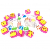 Mini tampon en mousse 3,5cm C\'est la fête 12 pièces