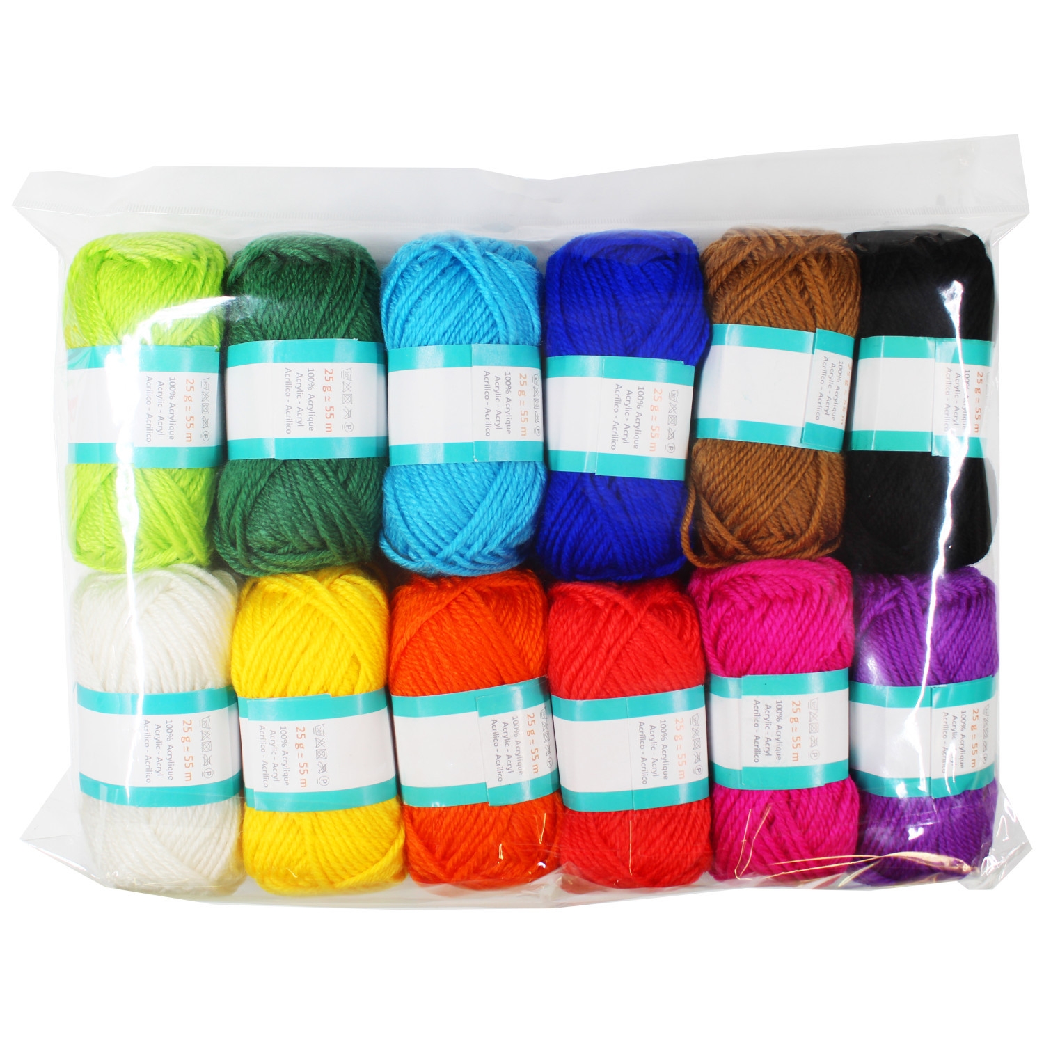 Pelote de laine épaisse multicolore 100 % acrylique pour vaisselle,  crochet, tricot, mini projet hypoallergénique et durable