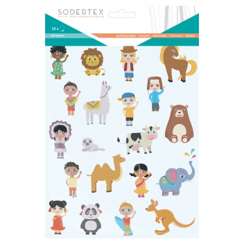 L940002 - 3900009400023 - Sodertex - Gommettes Stickers Enfant du monde 240 pièces - 2