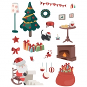 Gommettes Stickers Noël en pailettes 240 pièces