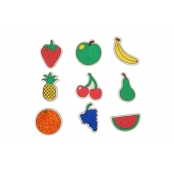 Aimant pour Enfant en bois à colorier Fruits 9 pièces
