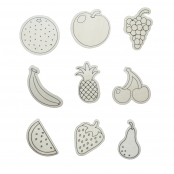 Aimant pour Enfant en bois à colorier Fruits 9 pièces
