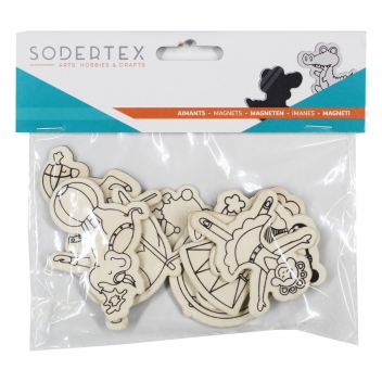 L970003 - 3701385301375 - Sodertex - Aimant pour Enfant en bois à colorier Cirque 9 pièces - 2