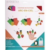 Feutrine 1 mm Polyester 24 x 30 cm Assort. 12 coupons