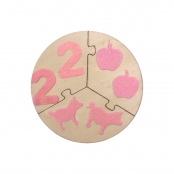 Puzzles rond en bois 13 cm 3 pièces
