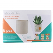 Pot en céramique rond 8 cm 6 pièces