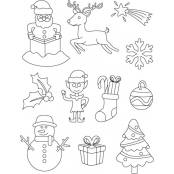 Gommettes Noël transparentes à colorier 66 pièces
