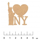 Forme en bois MDF I love NY