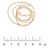 Forme en bois MDF Scribble Maman