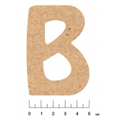 Alphabet en bois MDF adhésif 7,5cm Lettre B