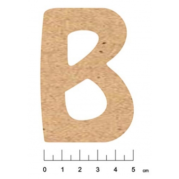 5001A - 3700611149446 - Terre & Bois Créations - Alphabet en bois MDF adhésif 7,5cm Lettre B - France - 2