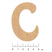 Alphabet en bois MDF adhésif 7,5cm Lettre C